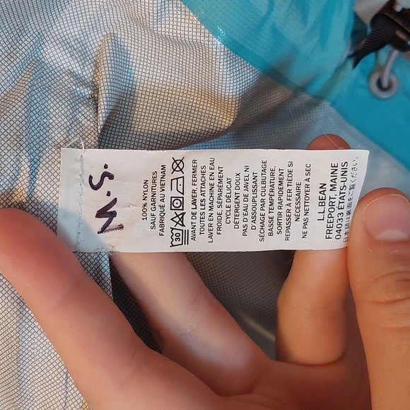 Blue and gray LLBean Rain Jacket - Picture 3 of 9